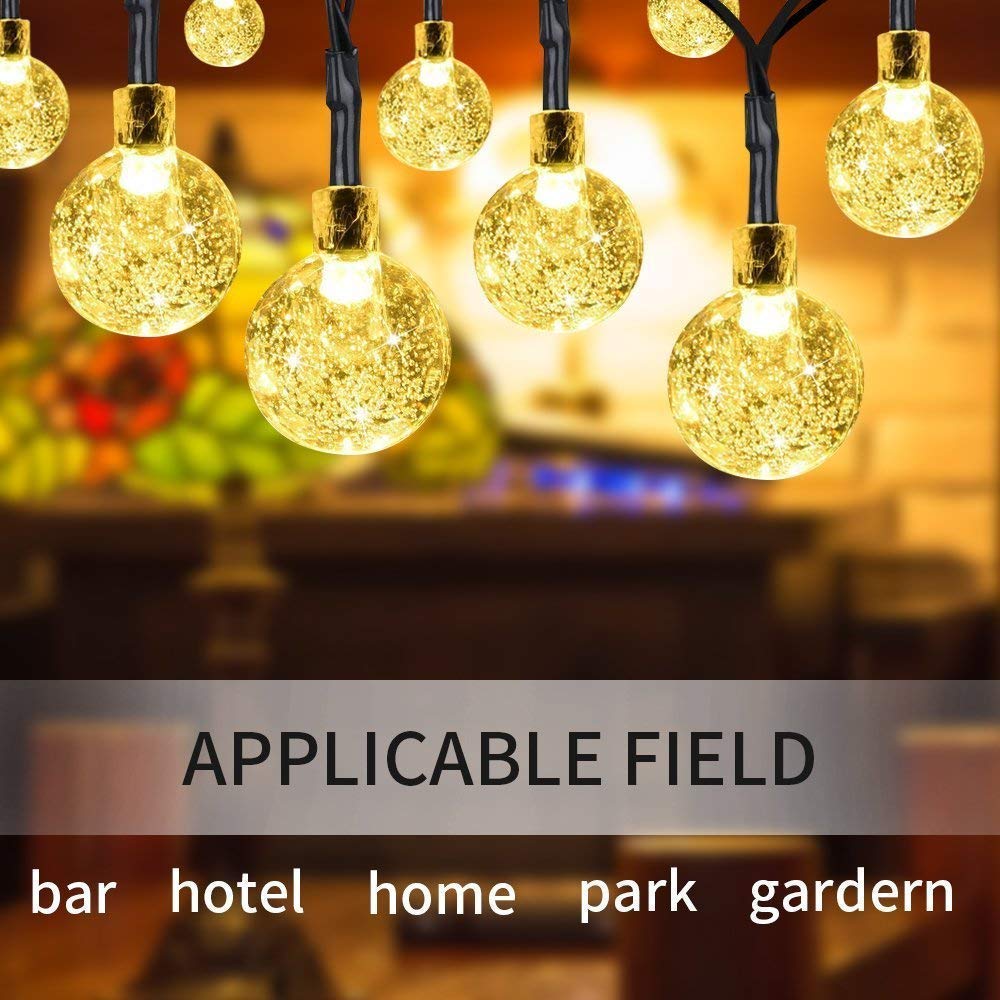 imax premium 14 LED Crystal Ball String Lights β 3M Warm White Decorative Fairy Lights for Diwali, Christmas, Weddings, Parties, Patio, Lawn, Restaurants & Home Decor