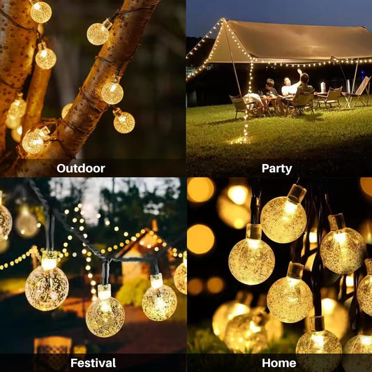 IMAX Festive Diwali & Christmas Decor – LED Lights & Home Decoration Essentials | Crystal Ball String Lights – 14 LED, 3M Warm White Waterproof Fairy Lights for Home & Party Decor