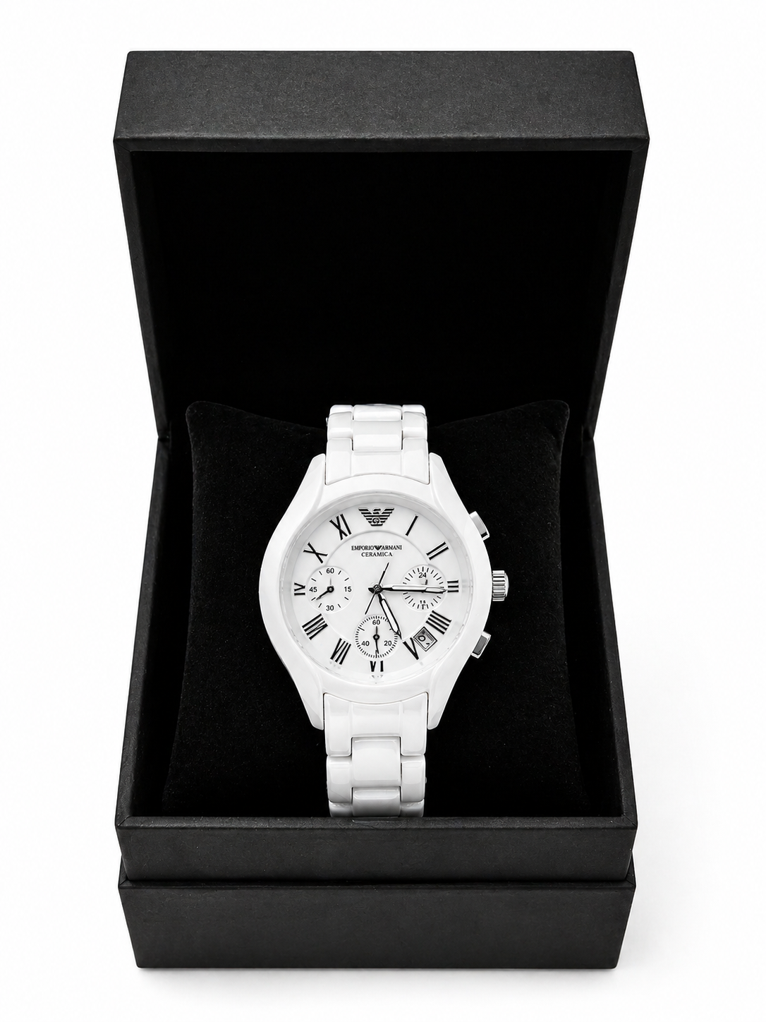 Premium White Ceramic Chronograph Watch For Men & Women ā Elegant Roman Dial, Luxury Design Wristwatch