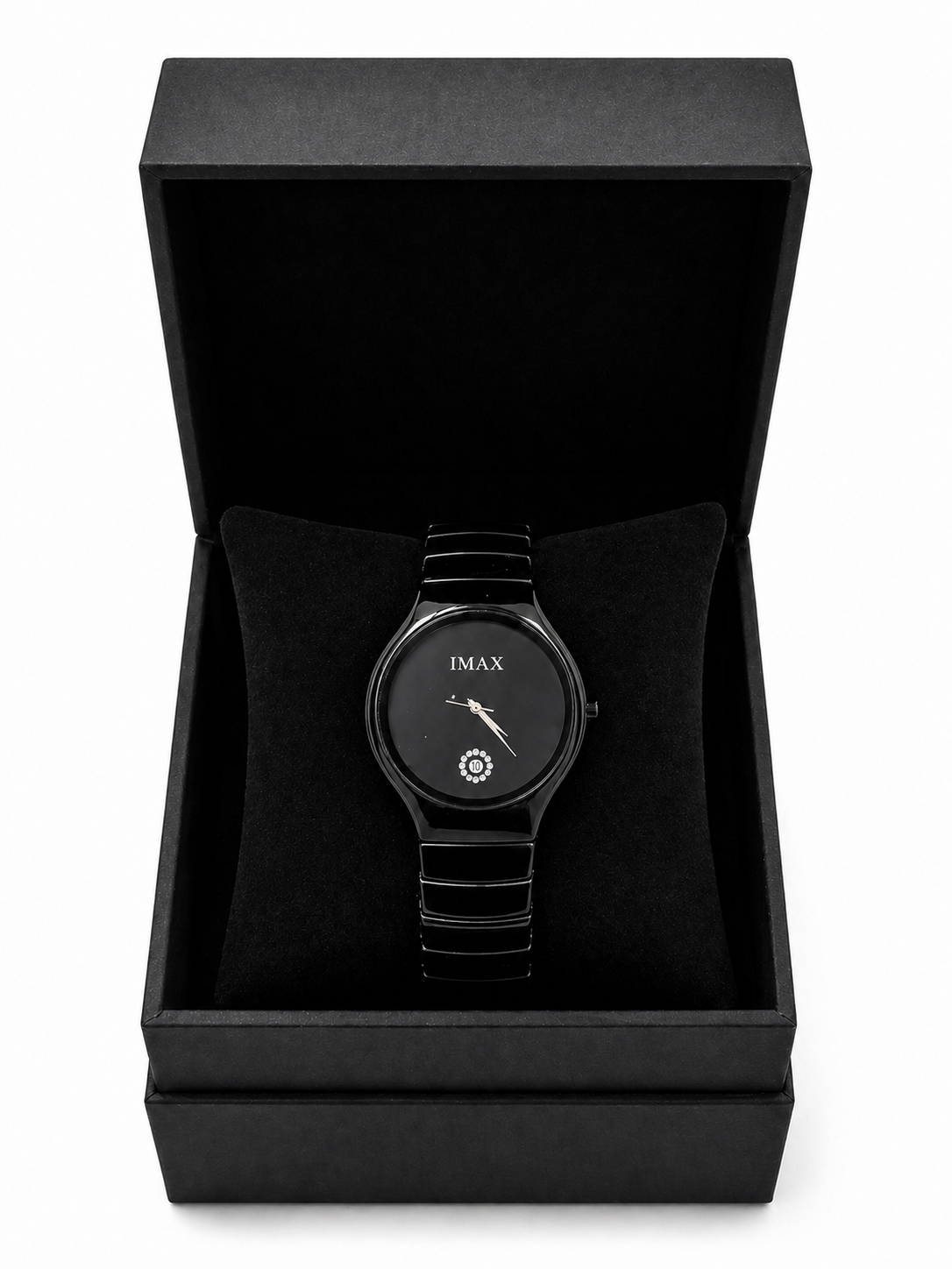 Luxury Black Ceramic Watch With Gift Box β Minimalist Designer Timepiece For Men & Women
