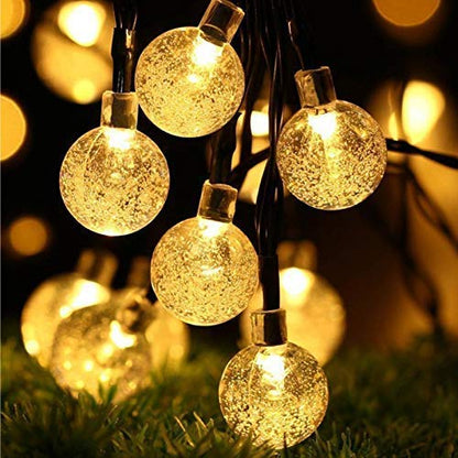 imax premium 14 LED Crystal Ball String Lights – 3M Warm White Decorative Fairy Lights for Diwali, Christmas, Weddings, Parties, Patio, Lawn, Restaurants & Home Decor
