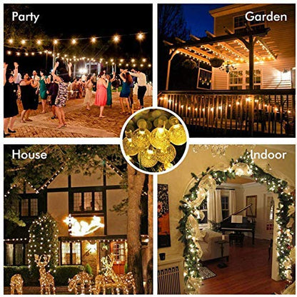 imax premium 14 LED Crystal Ball String Lights – 3M Warm White Decorative Fairy Lights for Diwali, Christmas, Weddings, Parties, Patio, Lawn, Restaurants & Home Decor