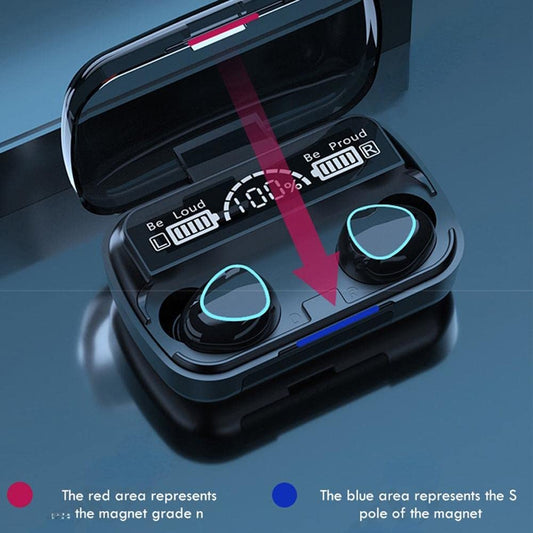 imax Premium M10 TWS Bluetooth 5.1 Wireless Earbuds Super Deep Bass with Mic & Charging Case – Black I ZSNGG02