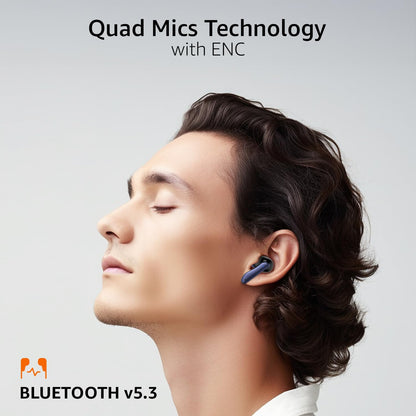 imax premium TWS Earbuds | 80H Playtime, Bluetooth 5.3, Dual 10mm Drivers, IPX4, Touch Control (Blue) | ZSNGG10