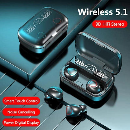 imax Premium M10 TWS Bluetooth 5.1 Wireless Earbuds with Mic & Charging Case – Blue ZSNG01