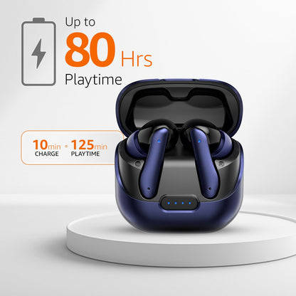 imax premium TWS Earbuds | 80H Playtime, Bluetooth 5.3, Dual 10mm Drivers, IPX4, Touch Control (Blue) | ZSNGG10