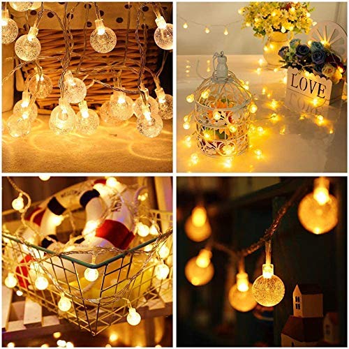 imax premium 14 LED Crystal Ball String Lights – 3M Warm White Decorative Fairy Lights for Diwali, Christmas, Weddings, Parties, Patio, Lawn, Restaurants & Home Decor