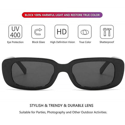 Women's Retro| Narrow Square Sunglasses | UV Protected Driving Shades- ZESGW1