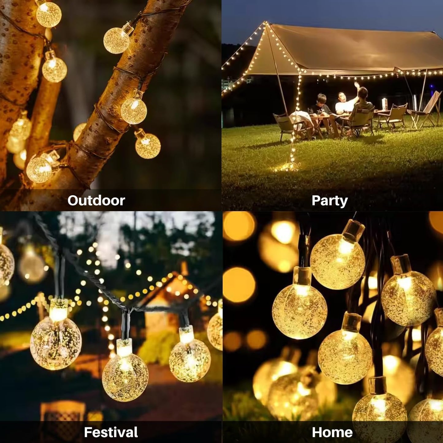IMAX Festive Diwali & Christmas Decor – LED Lights & Home Decoration Essentials | Crystal Ball String Lights – 14 LED, 3M Warm White Waterproof Fairy Lights for Home & Party Decor