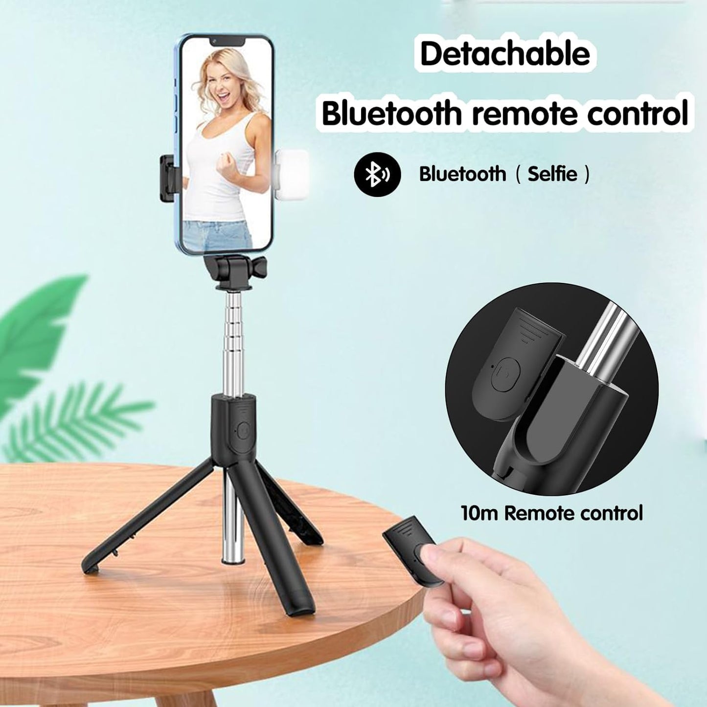 imax Premium 3-in-1 Selfie Stick Tripod with LED Light & Bluetooth Remote – Adjustable Brightness for Makeup, Vlogging, Selfies & Photo Shoots. ZENG61