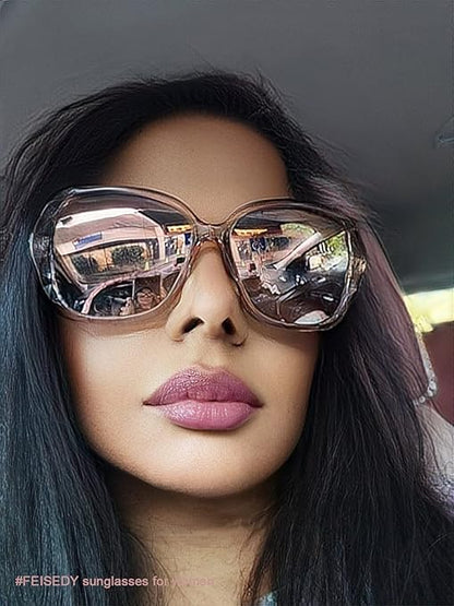 imax Oversized Sunglasses for Women Square Polarized Sparkling Frame I ZESG54