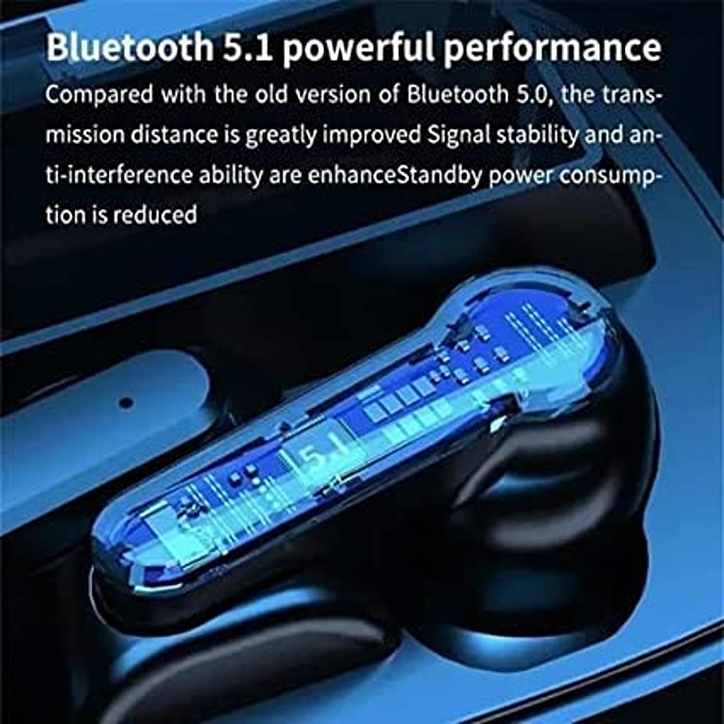 imax premium M19 Bluetooth 5.1 Wireless Earbuds with LED Display, Touch Control & Flashlight – Deep Bass Stereo I ZSNGG03