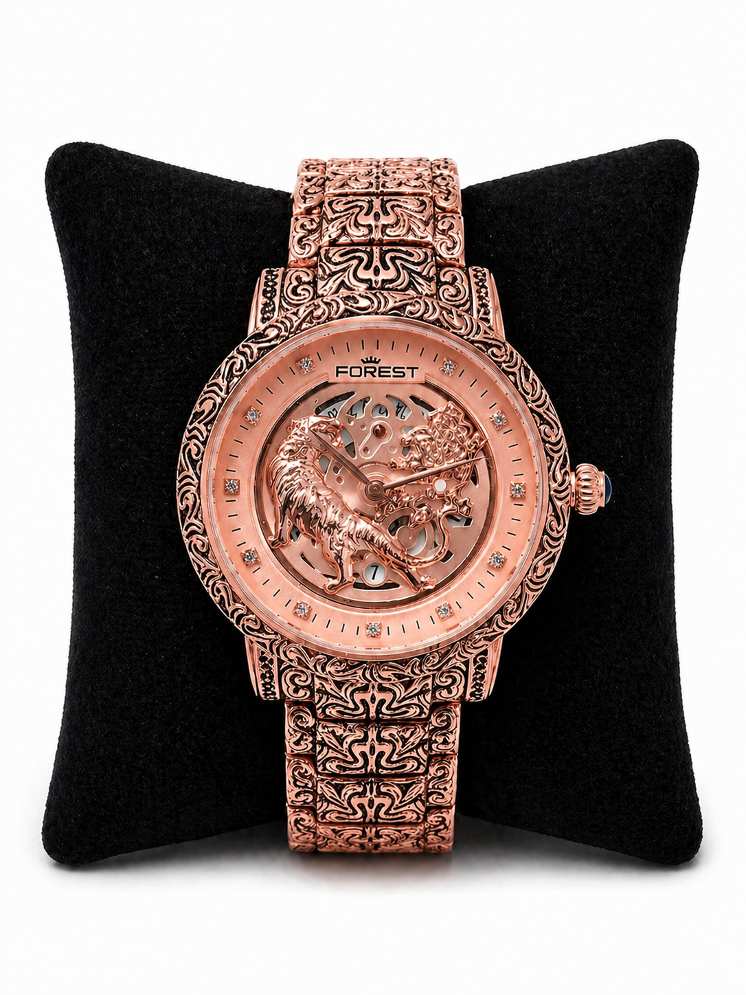 Luxury Skeleton Dial Metal Strap Watch For Men – Premium Engraved Design, Automatic Style, Diamond Markers, Designer Analog Wrist Watch