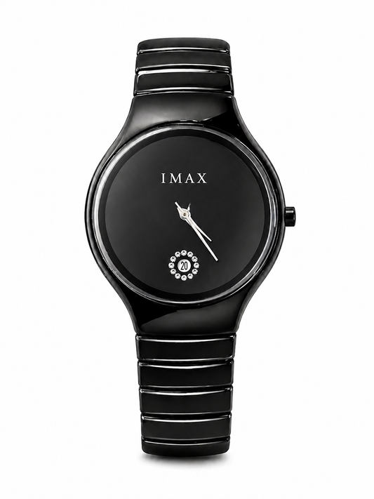 Luxury Black Ceramic Watch With Gift Box – Minimalist Designer Timepiece For Men & Women