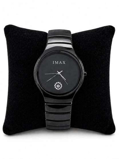Luxury Black Ceramic Watch With Gift Box – Minimalist Designer Timepiece For Men & Women
