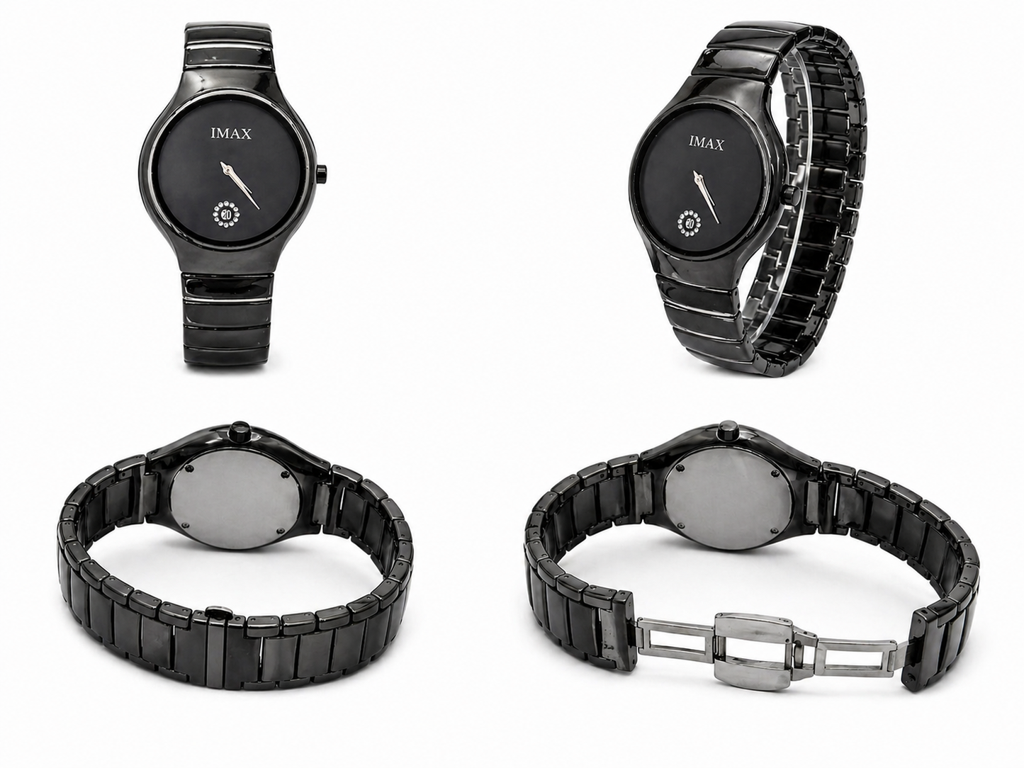 Luxury Black Ceramic Watch With Gift Box – Minimalist Designer Timepiece For Men & Women