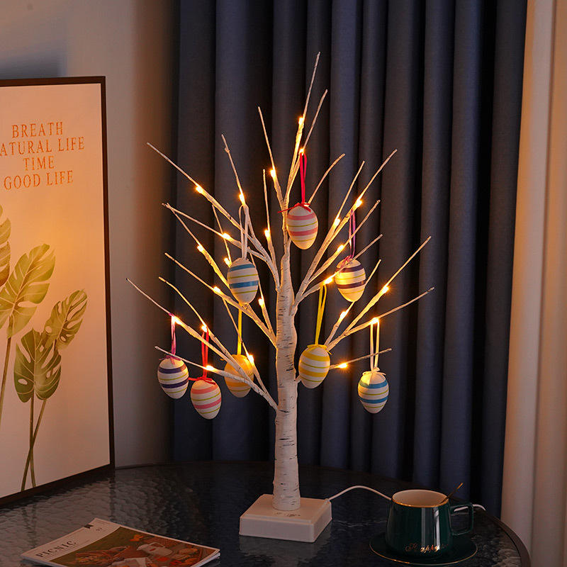 LED Light-Up Decorative Tree – Plastic Bedside Table & Window Display Lamp for Christmas, Easter & Party Décor (IP44 Rated)