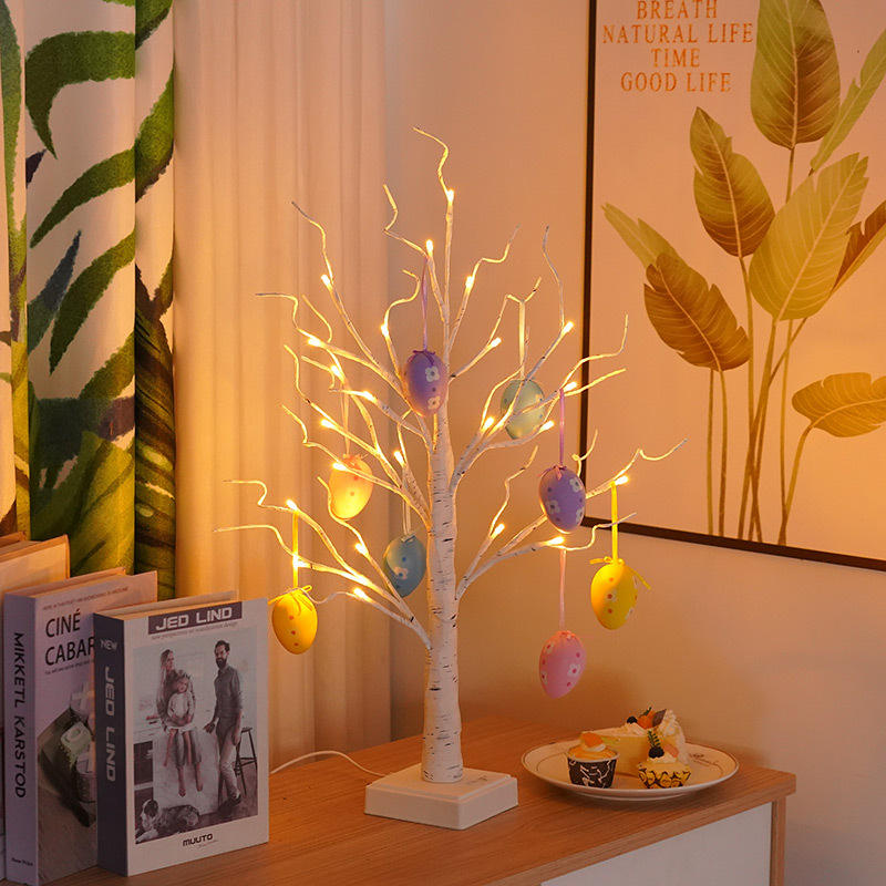 LED Light-Up Decorative Tree – Plastic Bedside Table & Window Display Lamp for Christmas, Easter & Party Décor (IP44 Rated)