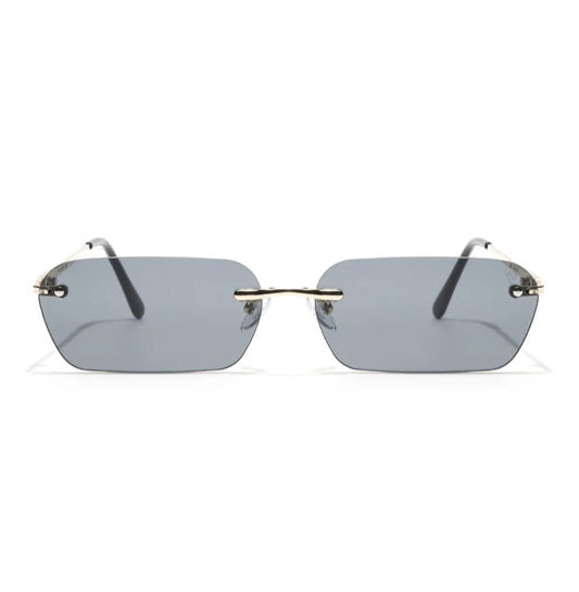 Premium Sunglasses Underdog | Black Rimless Rectangle Sunglasses ZEST202520