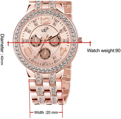 Peach Diamond Studded Analogue Watch For Women & Girls Analog Watch NR 2342 ROSEGOLD