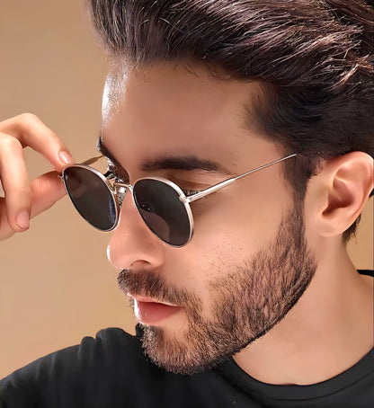 Sunglasses |Unisex Black Lens Gold Frame Rectangle Sunglasses - ZEST202011